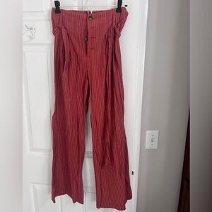 Blue Rain Red and White Striped Pants, Size S